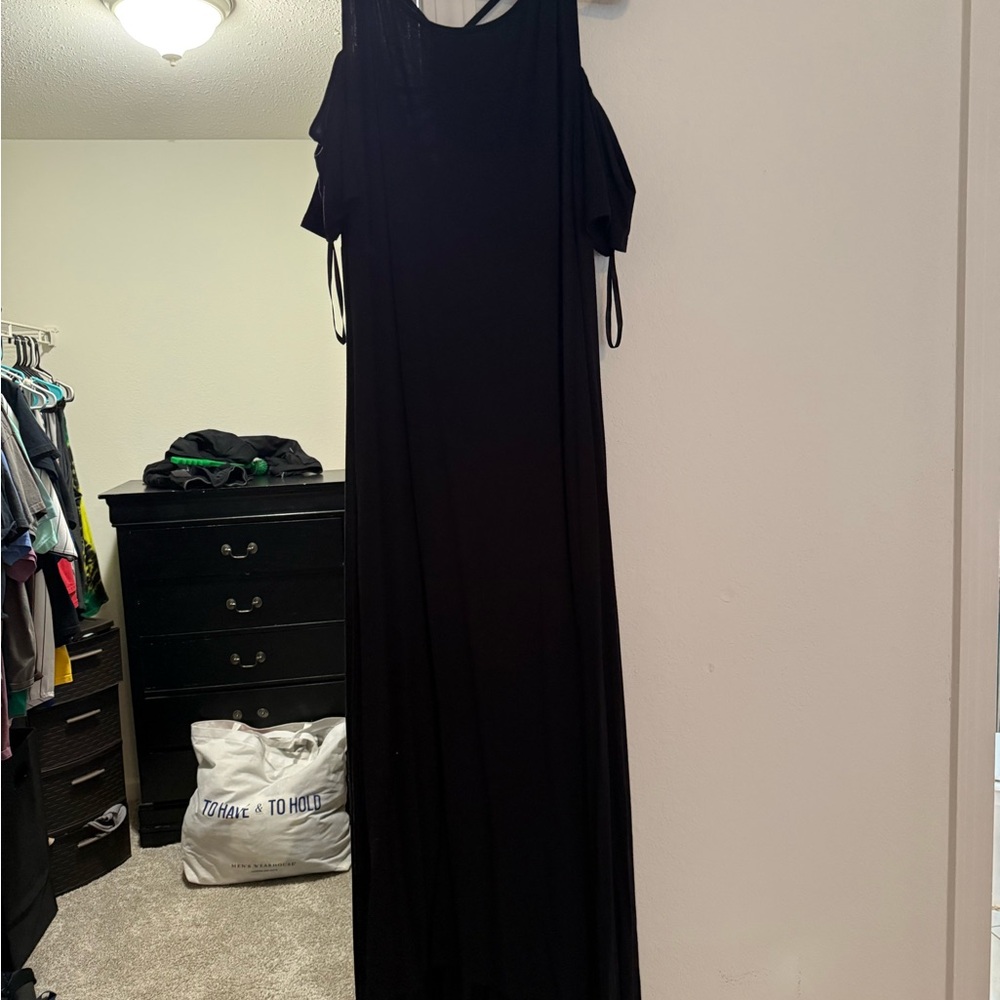 Lane Bryant Black Cold Shoulder Maxi Dress